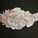 White Pearl Floral Bridal Sash, Wedding Sash, Belt