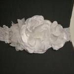 White Pearl Floral Bridal Sash, Wedding Sash, Belt